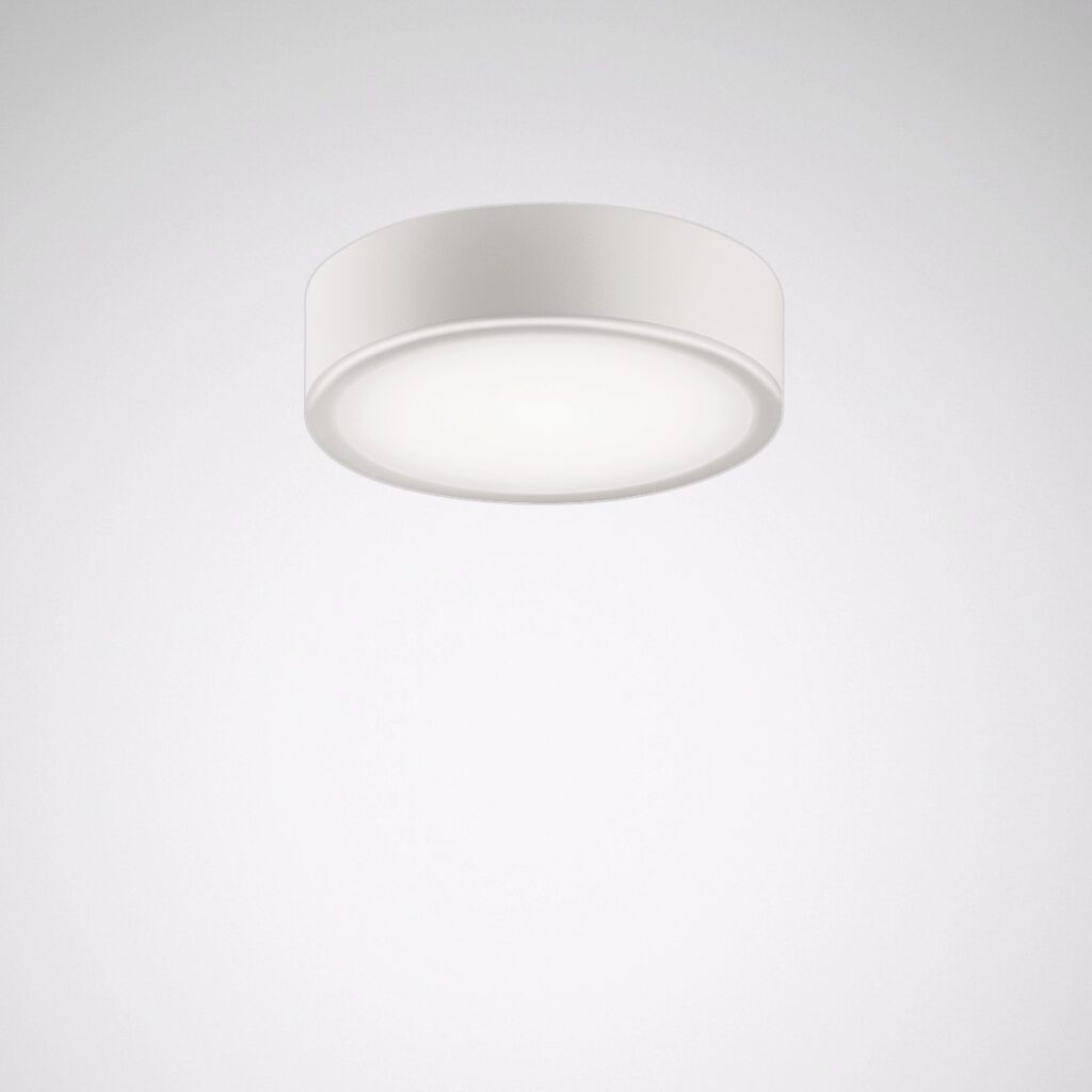 Rund vit ytmonterad LED-armatur med mjukt jämnt diffust ljus i minimalistisk design perfekt för hem och kontor energieffektiv och lättinstallerad från PROLJUS AB