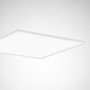 Tunn kvadratisk takpanel i vit aluminium med jämnt bländfritt LED-ljus och slimmad profil, energieffektiv premiumlösning för kontor, skolor och butiker från PROLJUS AB