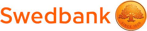 Swedbank-logotyp i varm orange med glänsande mynt och stiliserat träd som förmedlar värme och ljus, perfekt för PROLJUS AB:s energieffektiva armaturer för butik och kontor