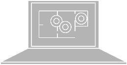 Laptopskärm visar skiss av tre cirkulära armaturer i en belysningslayout, stilren produktpresentation från PROLJUS AB som framhäver energieffektiva och säljande belysningslösningar