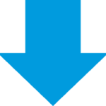 Blå nedåtriktad pil som pekar mot PROLJUS AB och lockar kunder att upptäcka företagets energieffektiva, högkvalitativa armaturer