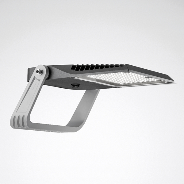 PROLJUS AB LED-armatur i grått aluminium med slimmat rektangulärt ljushuvud och justerbar bygel, energieffektiv och robust konstruktion för utomhus- och anläggningsbelysning