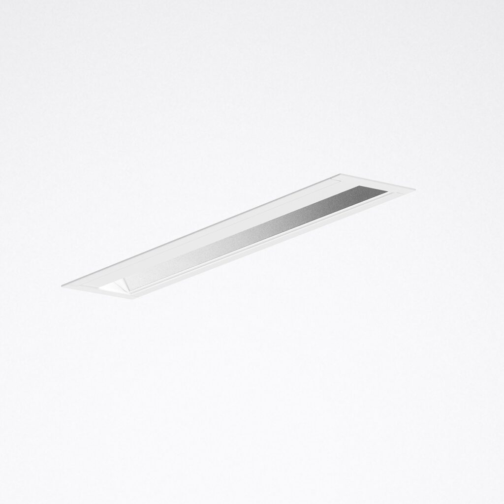 Modern, slimmad infälld LED-armatur i rektangulär design med jämnt bländfritt ljus, perfekt för kontor och offentliga miljöer från PROLJUS AB