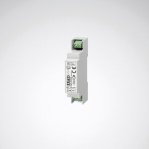 Kompakt DIN-skena modul för belysning från PROLJUS AB, vit enkelkanalsrelä för styrning av armaturer, platsbesparande och pålitlig lösning som förenklar installation