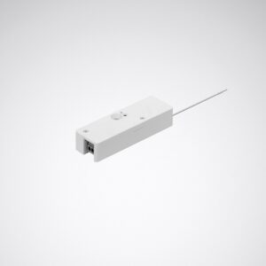 Vit kompakt sensor- och anslutningsmodul för armaturer med tunn kabel och dold terminal stilren diskret och enkel att installera perfekt för PROLJUS ABs professionella belysningsprojekt