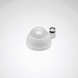 Vit takmonterad närvarosensor med kupollins och justerbar fotocell, stilren energieffektiv belysningslösning från PROLJUS AB