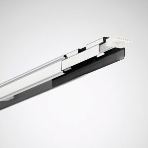 LED strömskena för spotlights, takmonterad belysningsskena med kontaktände i aluminium, svart och silver