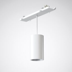 Vit cylinderformad pendellampa i modern design - takhängd LED-spotlight för kök eller vardagsrum.