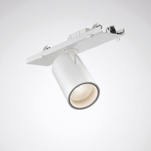 Vit cylindrisk LED spot för skena/rails, justerbar spotlight för butik och hem, modern minimal design energieffektiv