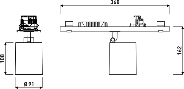 PROLJUS AB LED-spotlight 368x162 mm, Ø91 – energieffektiv proffsbelysning för butik, kontor och showroom