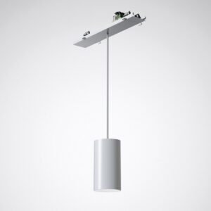 PROLJUS AB pendelarmatur – stilren vit cylinder, energieffektiv LED för butik och kontor, premium belysning.