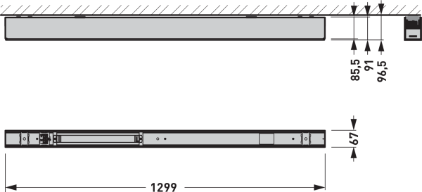 PROLJUS AB linjär LED-armatur 1299x67 mm – energieffektiv belysning för kontor och butik, enkel montering – köp online