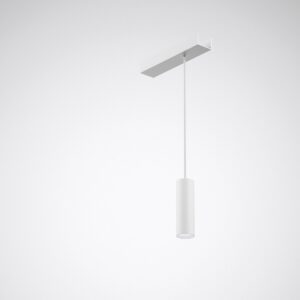 PROLJUS AB vit cylinderpendel LED – minimalistisk taklampa för butik, kontor och hem, energieffektiv premiumbelysning.