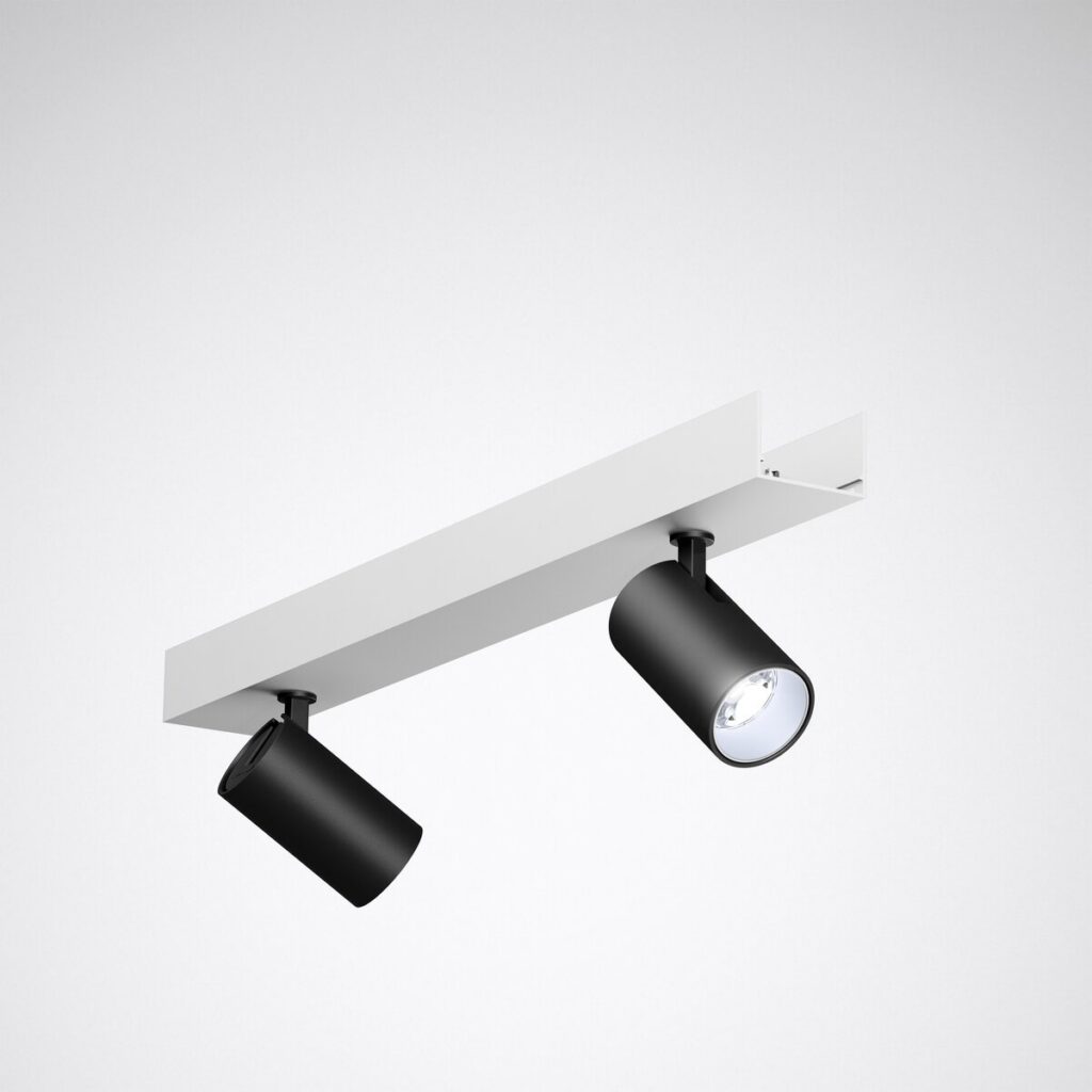 LED dubbel spotlight för skensystem – stilren, energieffektiv butik- och hemmabelysning. Köp hos PROLJUS AB.